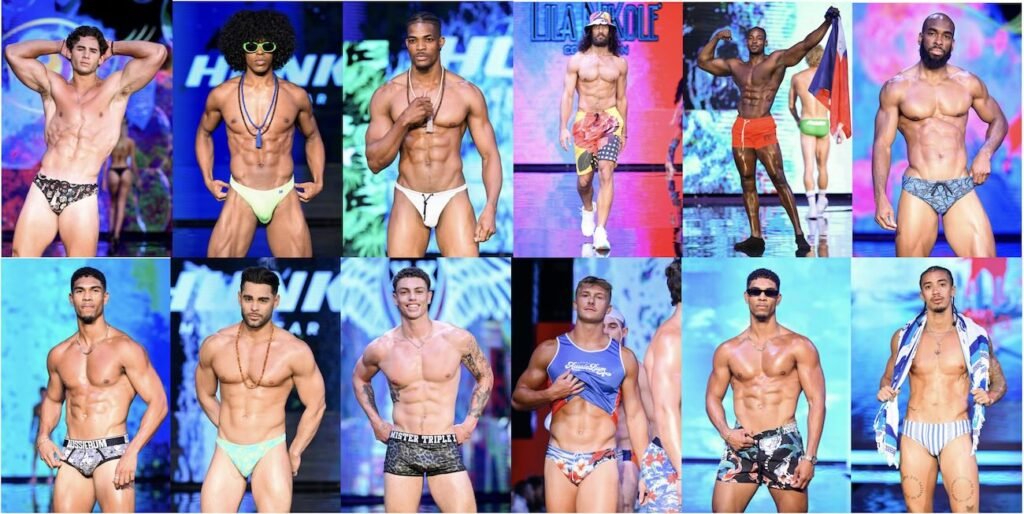 Miami swim week runway art hearts fashion