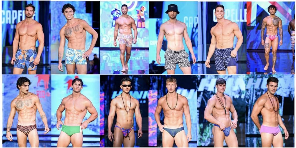Miami swim week runway art hearts fashion