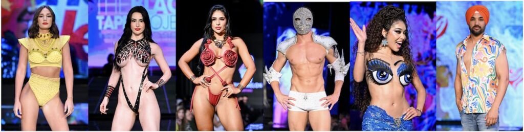 Miami swim week runway art hearts fashion