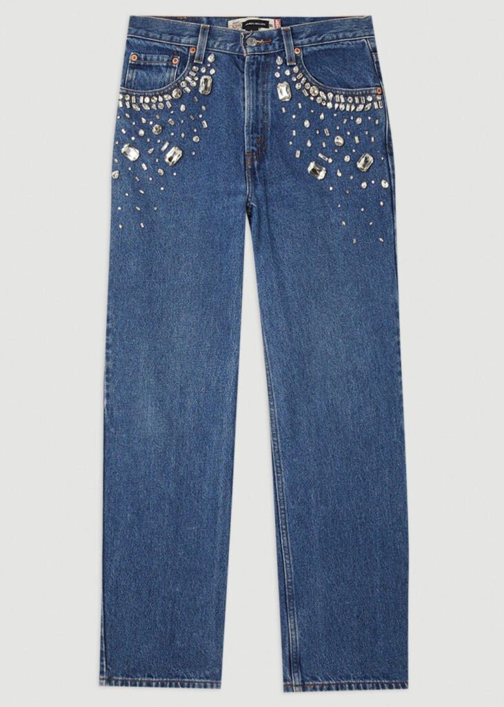 2KAREN-MILLEN-Blue-Hand-Embellished-Vintage-Straight-Leg-Jean - Gossip Stone TV - Exclusive Celebrity Shows, Fashion, and Luxury News