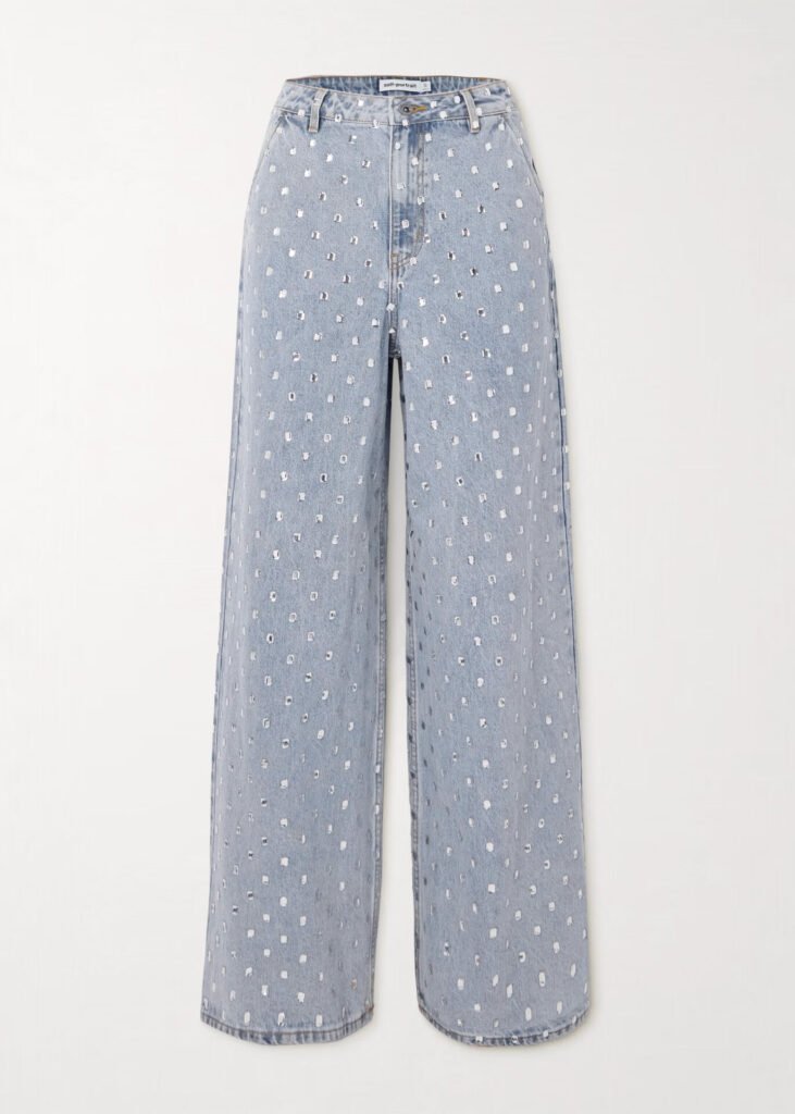 6SELF-PORTRAIT-Crystal-embellished-high-rise-wide-leg-jeans - Gossip Stone TV - Exclusive Celebrity Shows, Fashion, and Luxury News